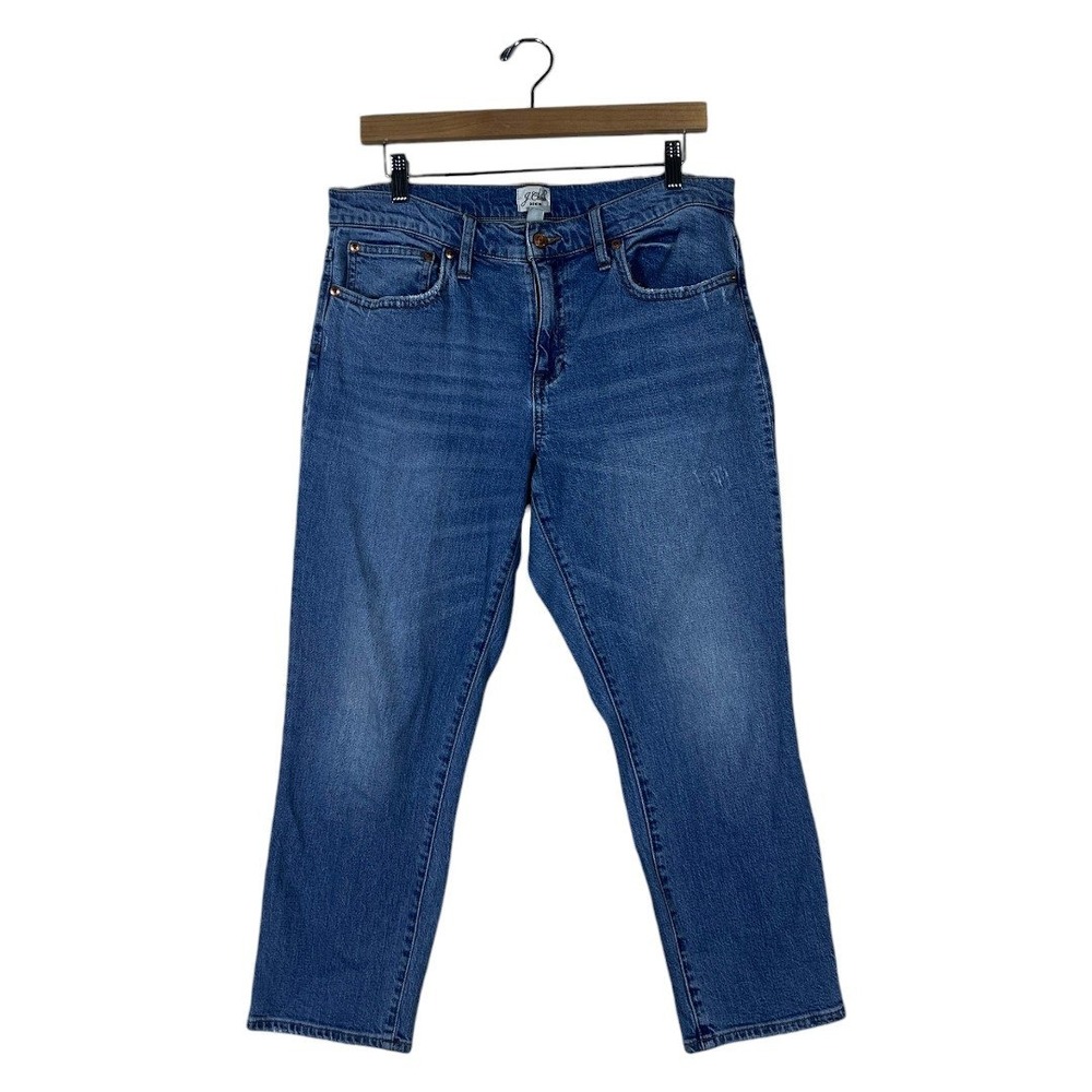 J.Crew Slim Boyfriend Solid Denim Jeans Blue Casual Stretch AT964 Size 29P